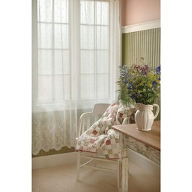 Heritage Lace Floret 60-Inch Wide by 63-Inch Drop Panel, White
