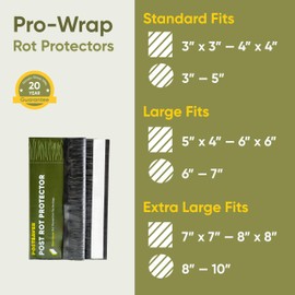 Postsaver Pro-Wrap Large | Packs of 5 | Fits 5x5” to 6x6" Square and 6” to 7" Round Posts | Fence Protector | Dual-Layer Rot Protector | Wood Protector | 20-Year Guarantee (5)