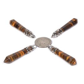 Justinstones Natural Tiger Iron Gemstone Hexagonal Pointed Reiki Chakra Pendant Necklace 20 Inch High-grade Iron Gift Box