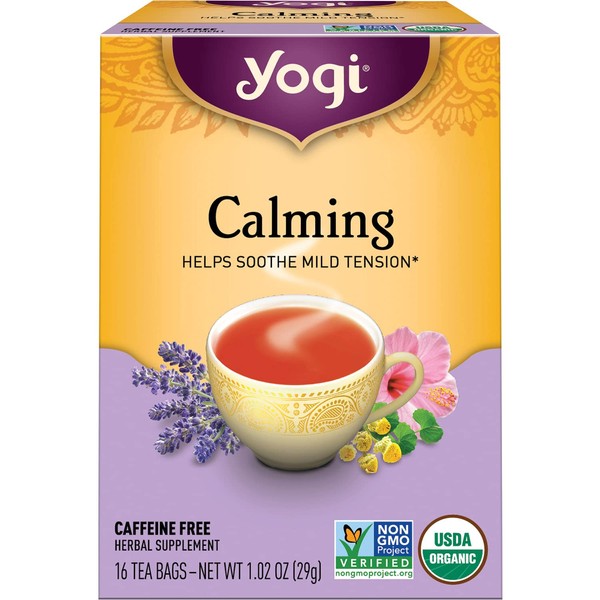 Yogi Tea - Calming (6 Pack) - Helps Soothe Mild Tension with Chamomile, Lavender, Hibiscus, and Licorice Root - Caffeine Free - 96 Organic Herbal Tea Bags