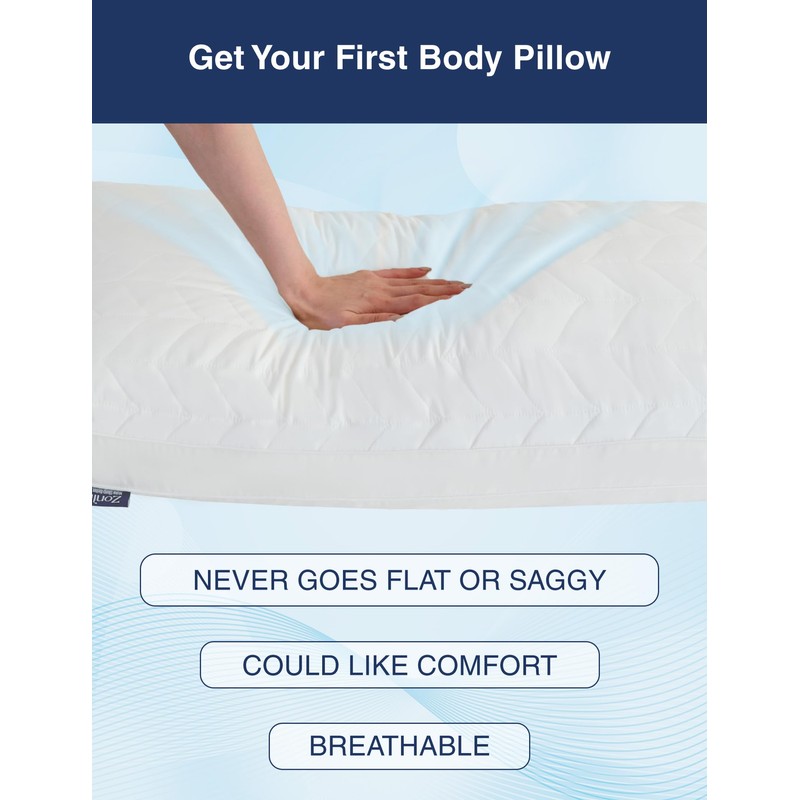 ZonLi Adjustable Memory Foam Body Pillow for Adults, Firm Support