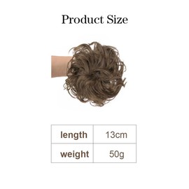 XFSRG Hair Accessories Hair Scrunchie Updo Hairstyles Voluminous Curly Synthetic Hair Curly Messy Bun for Women and Brides Natural Looking Hairpiece (Dark Brown)