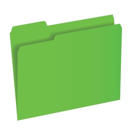 The File King 1/3-Cut Top Tab Green File Folder - Letter Size | Box of 100 | Made in America | Assorted Tab Positions | 11-Point Fiber | Organize Home & Office Papers