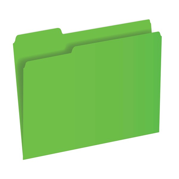 The File King 1/3-Cut Top Tab Green File Folder -