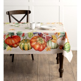 Maison d' Hermine Christmas Joy 100% Cotton Tablecloth for Kitchen Dinning Tabletop Decoration Parties Weddings Autumn/Winter (Rectangle, 140 cm x 230 cm)