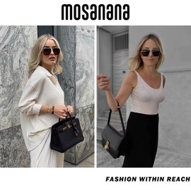 mosanana Square Aviator Sunglasses for women men polarized Trendy Cool Cute Funky Fashion Oversized Large Big Retro Vintage Gold Brown Stylish wide 70s Ladies Aesthetic Pilot UV Frame Baddie Chris