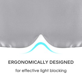 OLESILK Sleep Mask, 100% Natural Mulberry Silk Eye Mask for Women and Men with Adjustable Strap, Large in Size, Blindfold for All Night Sleep, Silver Grey