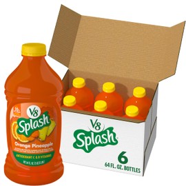 V8 Splash Orange Pineapple Flavored Juice Beverage, 64 fl oz Bottle (6 Pack)