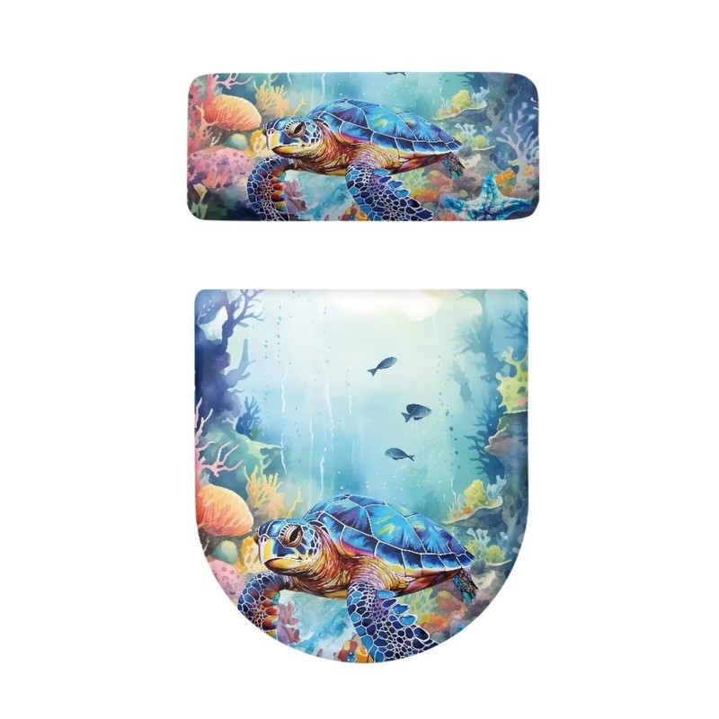 Vanideaoty Sea Turtle Toilet Seat and Tank Lid Covers for