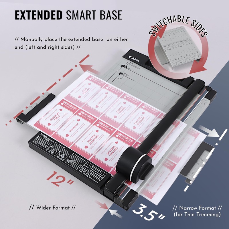 CARL Professional Rotary Paper Cutter with Clear Window – 12"