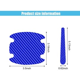 ZYSY 8PCS Car Door Handle Scratch Protectors, Carbon Fiber Car Door Handle Bowl Sticker, Universal Car Door Handle Paint Guard Cover, Door Handle Cup Protective Film for Cars (Blue)