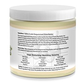 Manteca de karité de marfil africano sin refinar (16 oz) – 100% pura y natural para piel seca agrietada, eczema, estrías y antienvejecimiento – Uso en cuerpo, cara, labios, cabello