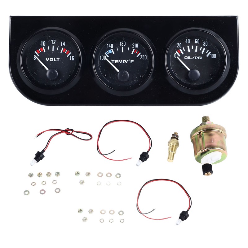 3 in 1 Car Triple Gauge Kit Multifunctional Mechanical Voltmeter