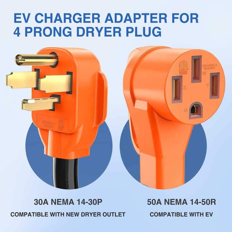 Nilight EV Adapter Cord 30 Amp to 50 Amp 4