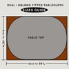 LIBERECOO Oval Fitted Vinyl Tablecloth with Flannel Backing - Fits