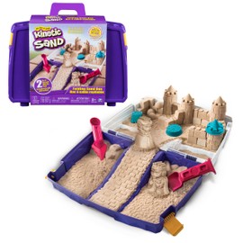 Kinetic Sand, Folding Sand Box with 2lbs Play Sand, 7 Molds & Tools, Storage Case, Sensory Toys, Holiday Gifts & Stocking Stuffers for Kids Ages 3 and up