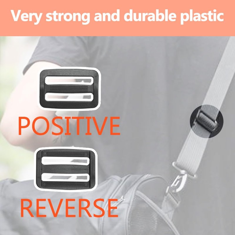 Hocansen Tri Glide Webbing Sliding Plastic Adjustable Backpack Ladder Buckle