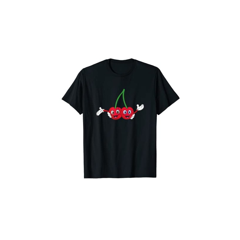 Cute Fruit Lover Cherry Design Berry Happy Twins Cherries T-Shirt