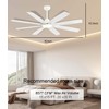 JSAITEE Ceiling Fan with Light and Remote/APP Control, 62 inch