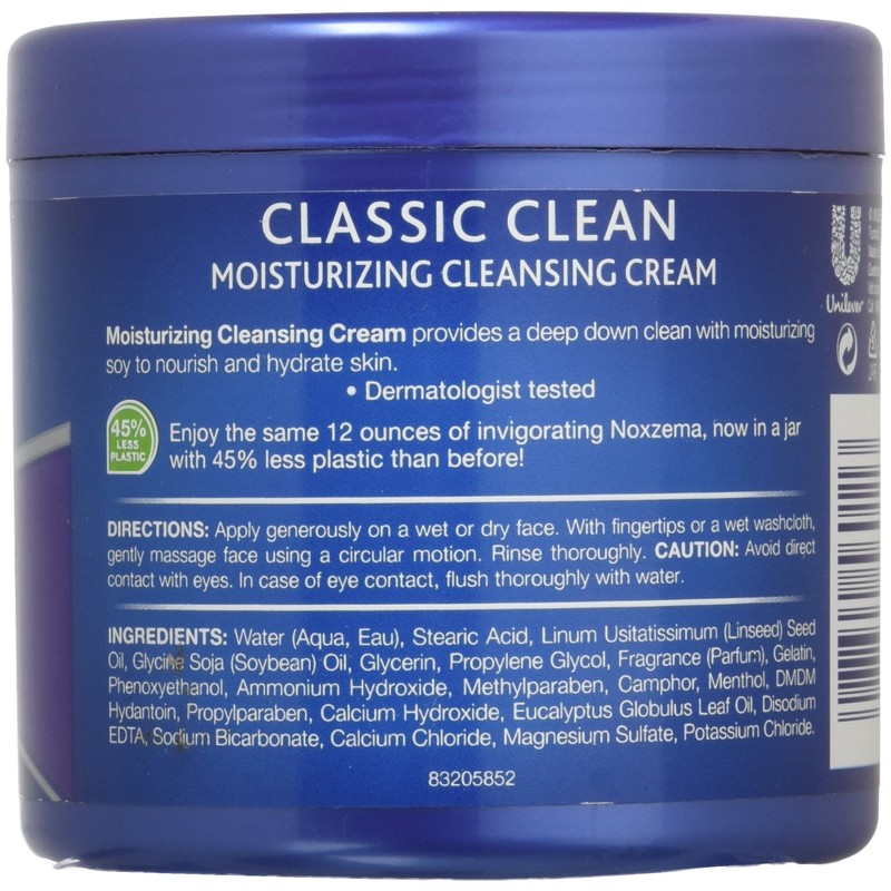 Noxzema Classic Clean Moisturizing Cleansing Cream Unisex, 12 Ounce (Pack