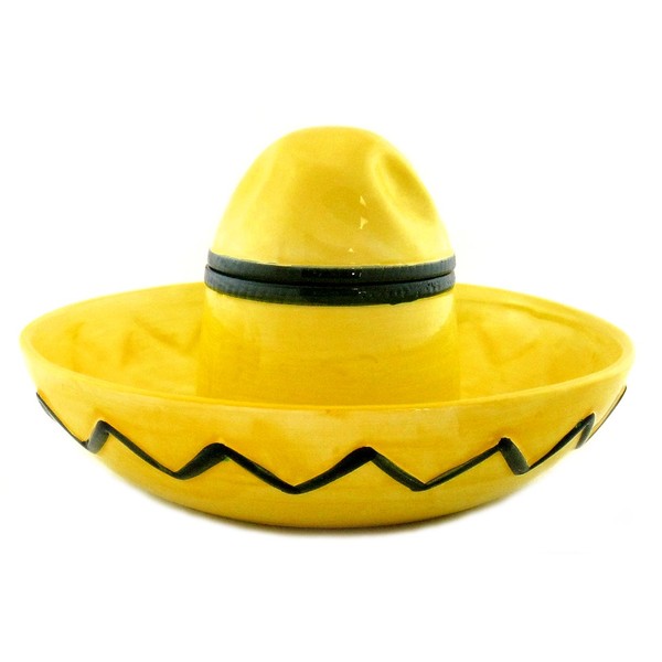 Mexican Sombrero Hat Ceramic Chip and Dip Bowl