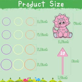 Dinosaur Ring Toss Game Toy Set for Kids - Fun 6 Targets Stands & 12 Rings Combo, Perfect Indoor Outdoor Party Activity for Family & Friends, Ideal Birthday Present for Toddlers Boys Girls Ages 3+!