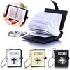 Junfamilee 3 Pcs (Black Silver Gold Bible Covers) Bible Keychain,Miniature