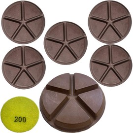 Slayer Ceramic Bond Floor Disc- Disc for Polishing Concrete Slabs - Remove Concrete Scratches - Discs for Floor Machines - 200 Grit - 3 Inch (6 Pack)