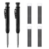 Carpenters Pencil with Refill Leads, Long Nosed Deep Hole Mechanical