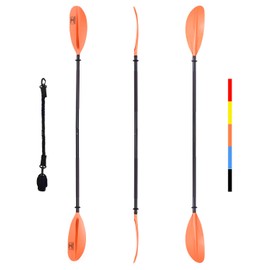 OCEANBROAD Kayak Paddle 230cm/90.5in Alloy Shaft Kayaking Boating Oar with Paddle Leash 1 Paddle