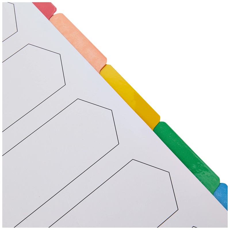 Q-Connect 5-Part Index Multi-punched Reinforced Board Multi-Colour Blank Tabs A4