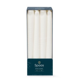 Spaas Candele da cena coniche, 8 ore, colore bianco, 8 pezzi, White
