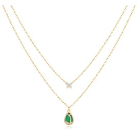 Jewlpire 14K Plated Gold Necklace for Women, Gold Layered Necklaces for Women, Dainty Gold Necklace Birthstone Necklaces Butterfly Necklaces Trendy Layering Necklace