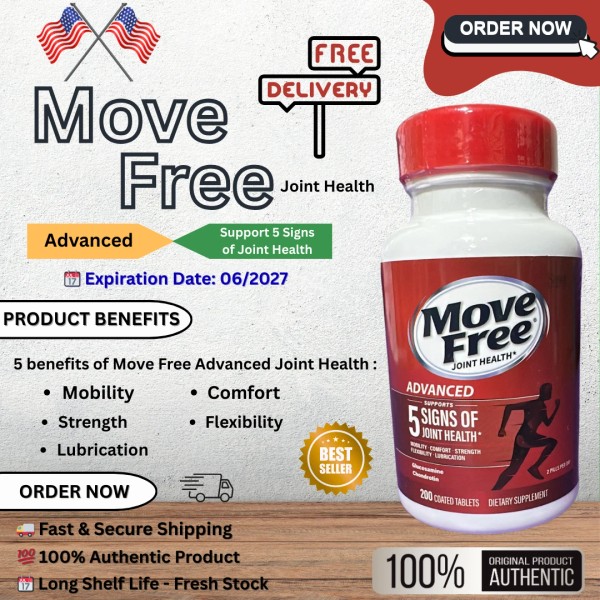 Branded Move Free Advanced Joint Health Supplement ~ 200 Tablets