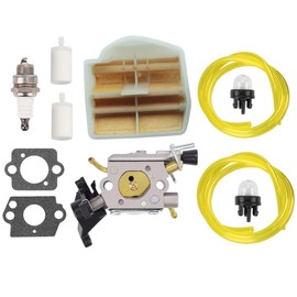 Hippotech C1M-EL37B Carburetor for Husqvarna 445 450 445E Chainsaw with Air Filter Fuel Line Kit