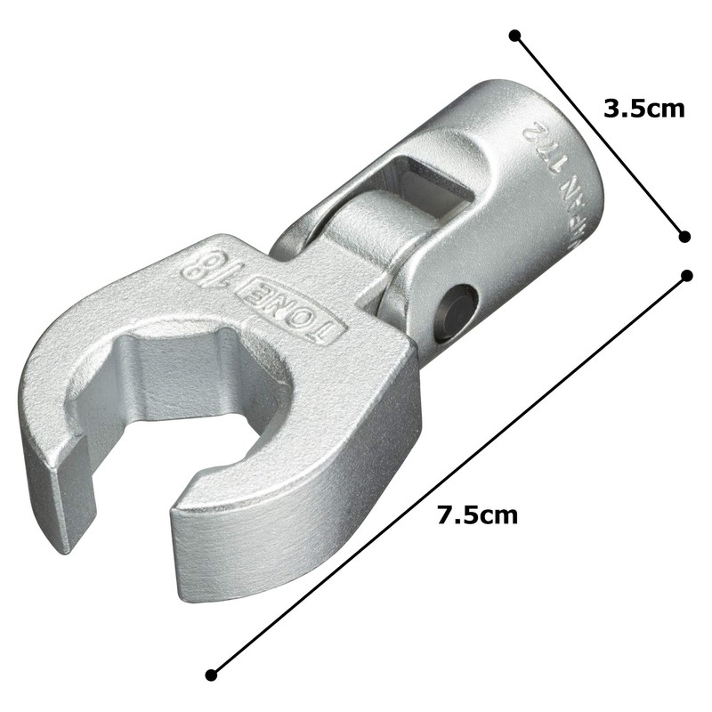 Tone 3SCF-18F Flex Claw Foot Wrench, 3/8 inch (9.5 mm)