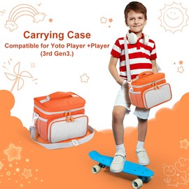 GETBSTOOP Carrying Case for Yoto Player (3rd Generation), Card Holder Hold Up to 30 Cards, Travel Storage Bag with Shoulder Strap for Yoto Audio Music Player & Headphone Accessories