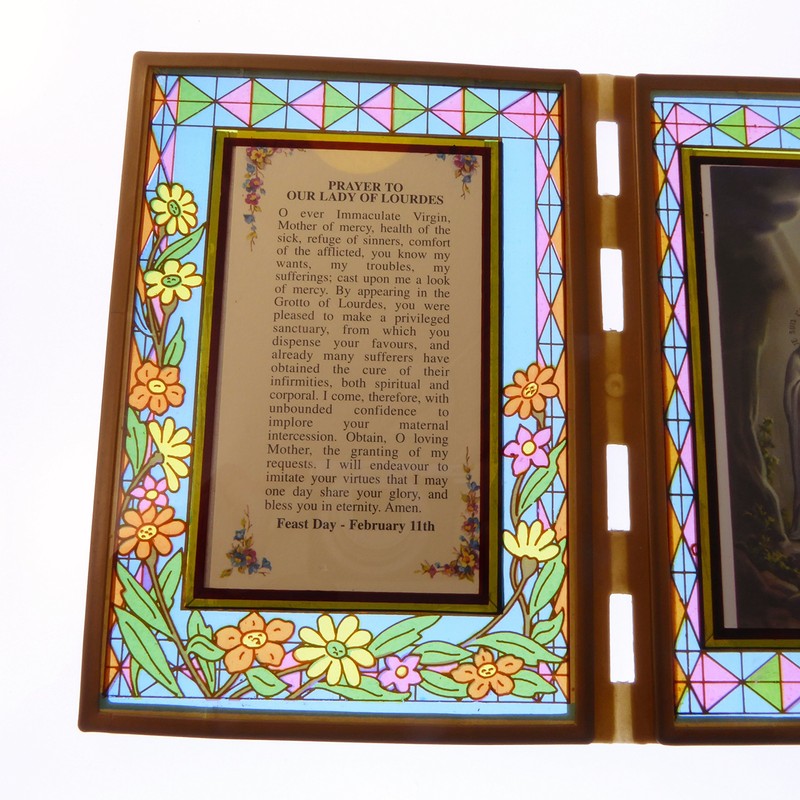 C BC Stained glass double frame plaque with Prayer to