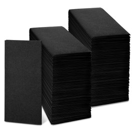150 Pcs Cloth Like Dinner Napkins Linen Feel Paper Napkins 16 x 16 Inch Disposable Paper Hand Towels for Bathroom Decorative Wedding Napkins Guest Towels for Kitchen Toilet Party Event (Black)