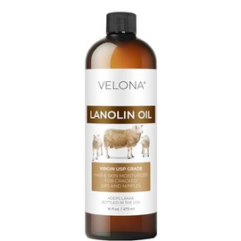 Aceite de lanolina 100% orgánico grado USP por Velona | Aceite portador puro natural para piel, cabello, cuerpo y cara hidratante | refinado, prensado en frío | Tamaño: 2, 4, 8, 16, 24, 32, 64 oz y 7 lb, 473,18ml