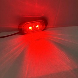 Krtopo 10 x Marker Lights Trailer 12/24V 3000K Outline Light Position Light Universal Waterproof Side Marker Lights 65 mm for Caravan Truck Bus Caravan (Red)