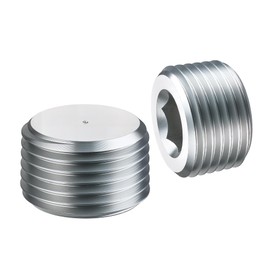 EVIL ENERGY 3/8" NPT Plugs Aluminum Socket Allen Head Silver, Pack of 2