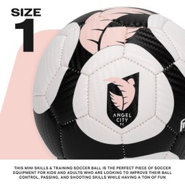 Franklin Sports NWSL Angel City Soccer Ball - Kids Mini Size 1 - Skill + Training Soccer Ball for Kids + Adults - Great for Boys + Girls - Air Pump Included