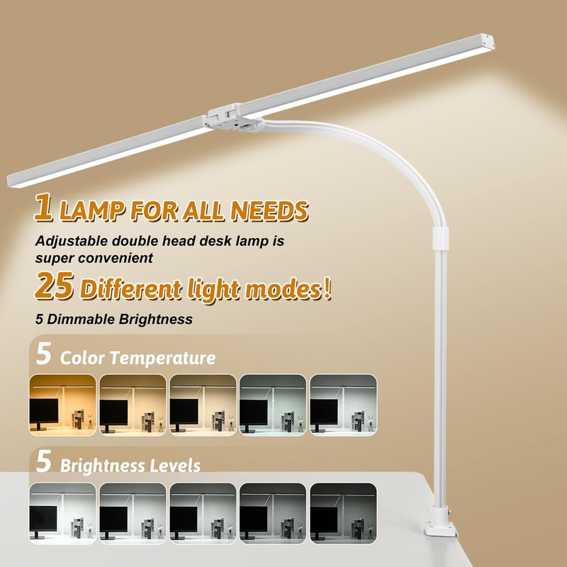 Generic Led Desk Lamp (White), RBT-DL-S01