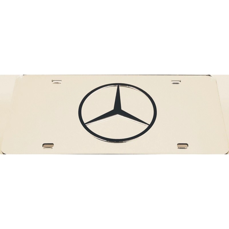 BLVD MERCEDES Mirror License Plate Auto Tag Laser Cut Inlaid