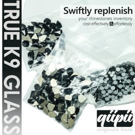 Black Nail Rhinestones 120 Multi Shapes Flatback Jet Black Crystals Gems +SS10 SS16 Round Beads K9 Glass Stones Diamonds Jewels Nail Art Supplies Nail Charms Decor for Nails Faces Eyes Makeup Crafts