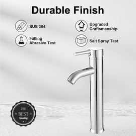 Bathroom Vessel Sink Faucet Modern Basin Mixer Tap Chrome Tall body Single Handle One Hole Lavatory Faucet