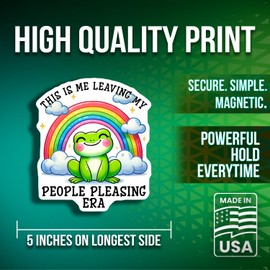 Frog Magnets - Rainbow Frog Magnet - Funny Frog Magnet - Joke Magnets for Office - Positive Message Magnets - Cute Frog Magnets for Fridge- 2 Pack - Made in USA - PLDFMAG3329