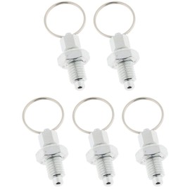 POFET 5pcs Stainless Steel Non Lock-Out Indexing Plunger with Pull Ring M10,Stainless Steel Non Lock-Out Type Stubby Hand Retractable Spring Plunger with Pull Ring
