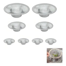 Set 8 Coladeras Macoll Acero Lavabo Baño Fregadero Malla Redonda 113cm